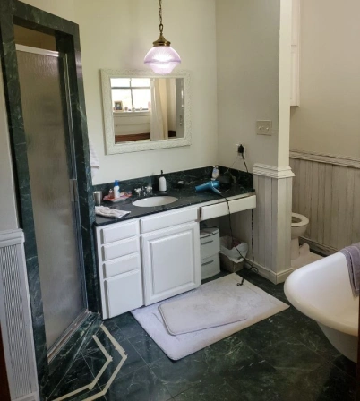 Before bathroom renovation. Bathroom renovation project in Buda, TX.