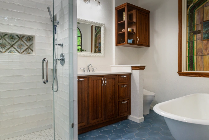 Completed bathroom renovation project in Buda, TX.